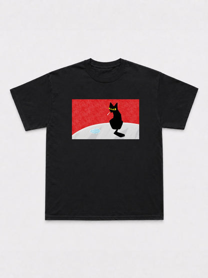 Smoking Cat T-Shirt